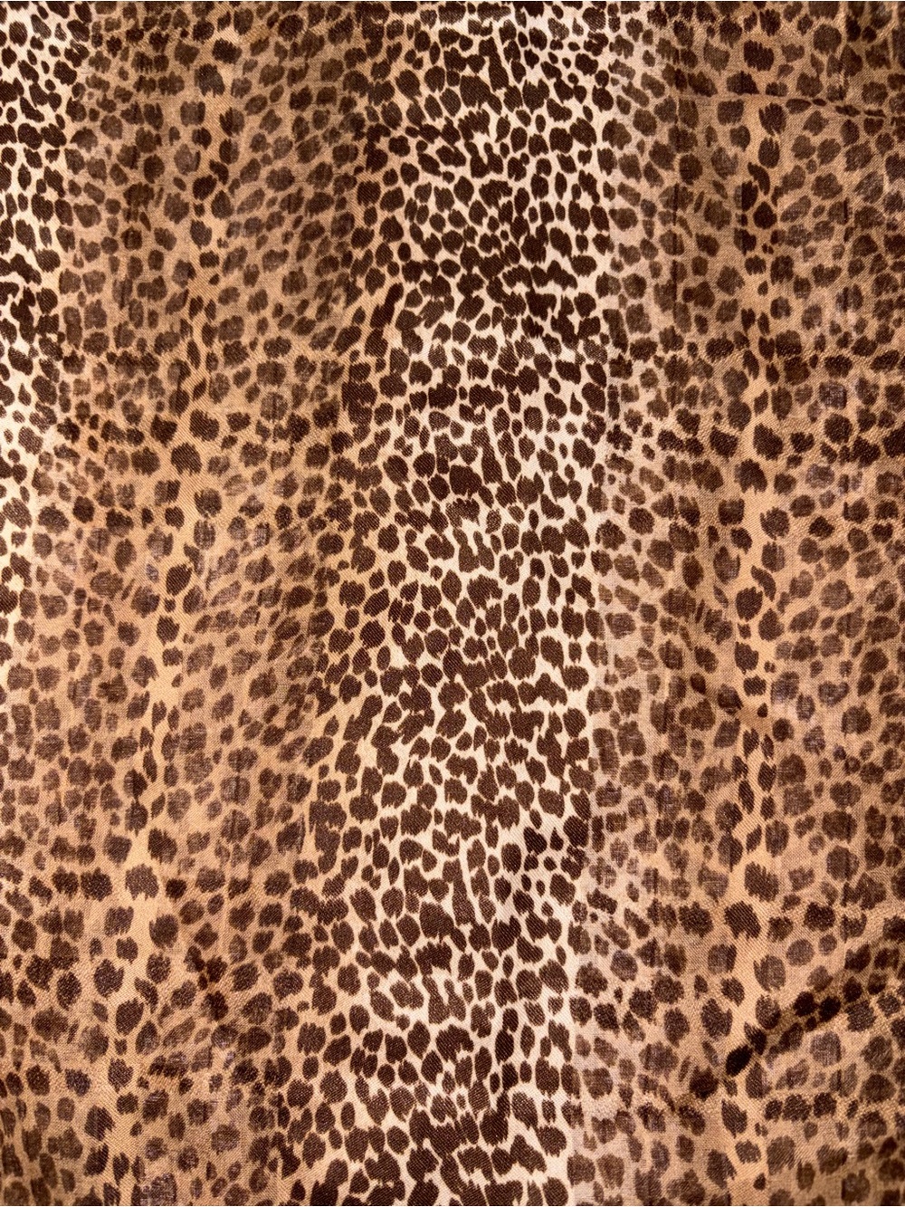 Square Scarf Leopard Print 19x20” Brown Beige Striped Classic Preppy Career